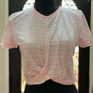 Pink | White Stripe Crop Top ❣️